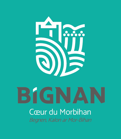 Logo ville de Bignan fond turquoise